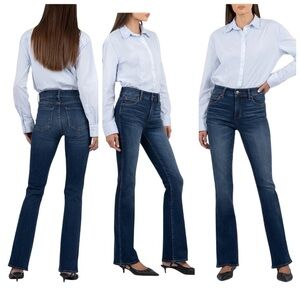 Kut from the Kloth Natalie Fab Ab Bootcut Denim Jeans Blue Size 14 NWOT